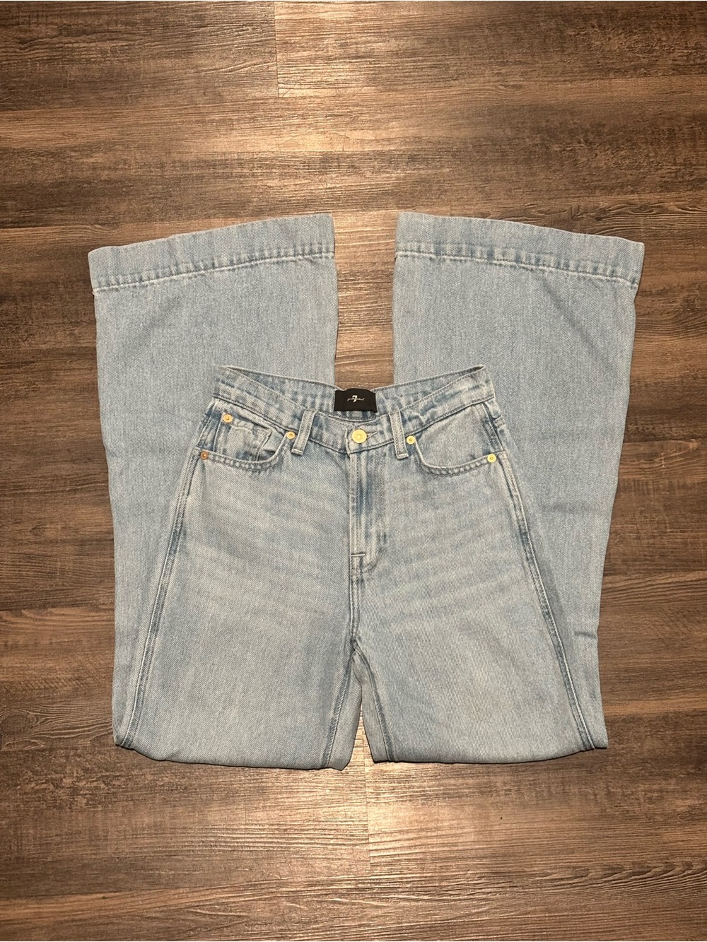 7 For All Mankind Light Blue Wide Leg Jeans